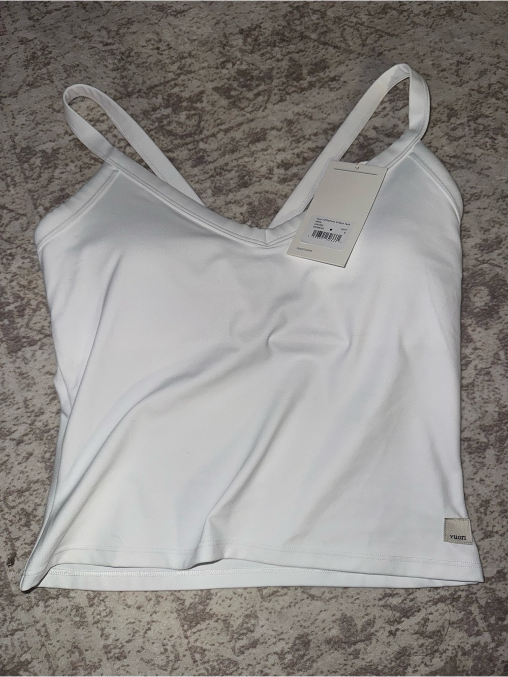 Vuori all the form White V-Neck tank